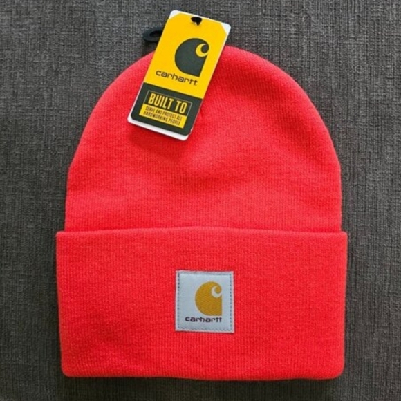 Carhartt Unisex Cuffed Watch Beanie Acrylic Knit Bittersweet One Size - Picture 1 of 8